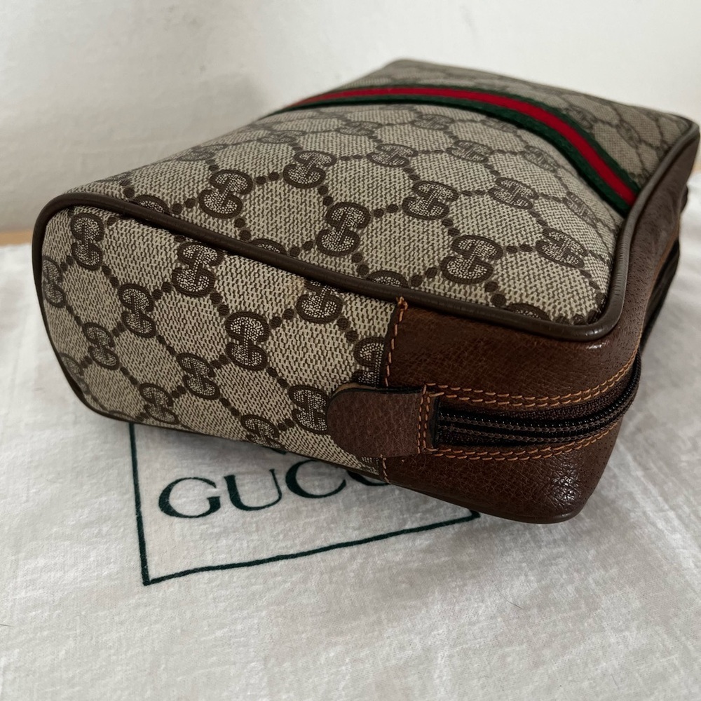 Gucci Supreme Cosmetic Pouch Web Stripe Late 70s-Early 80s Italy - Picture 6 of 16
